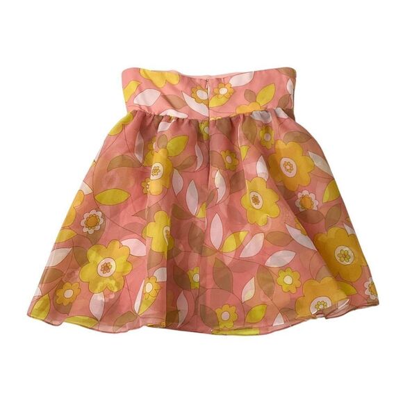 SELKIE Size Large NWT Cupcake Dress Woodstock Print Retro Floral Strapless Mini - Picture 7 of 11